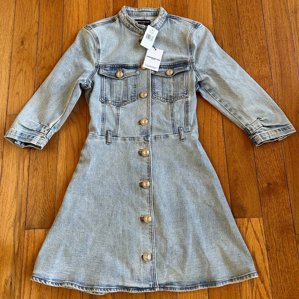 Generation LoveMackenzie Belted Denim Minidress NWT XS - Picture 9 of 16